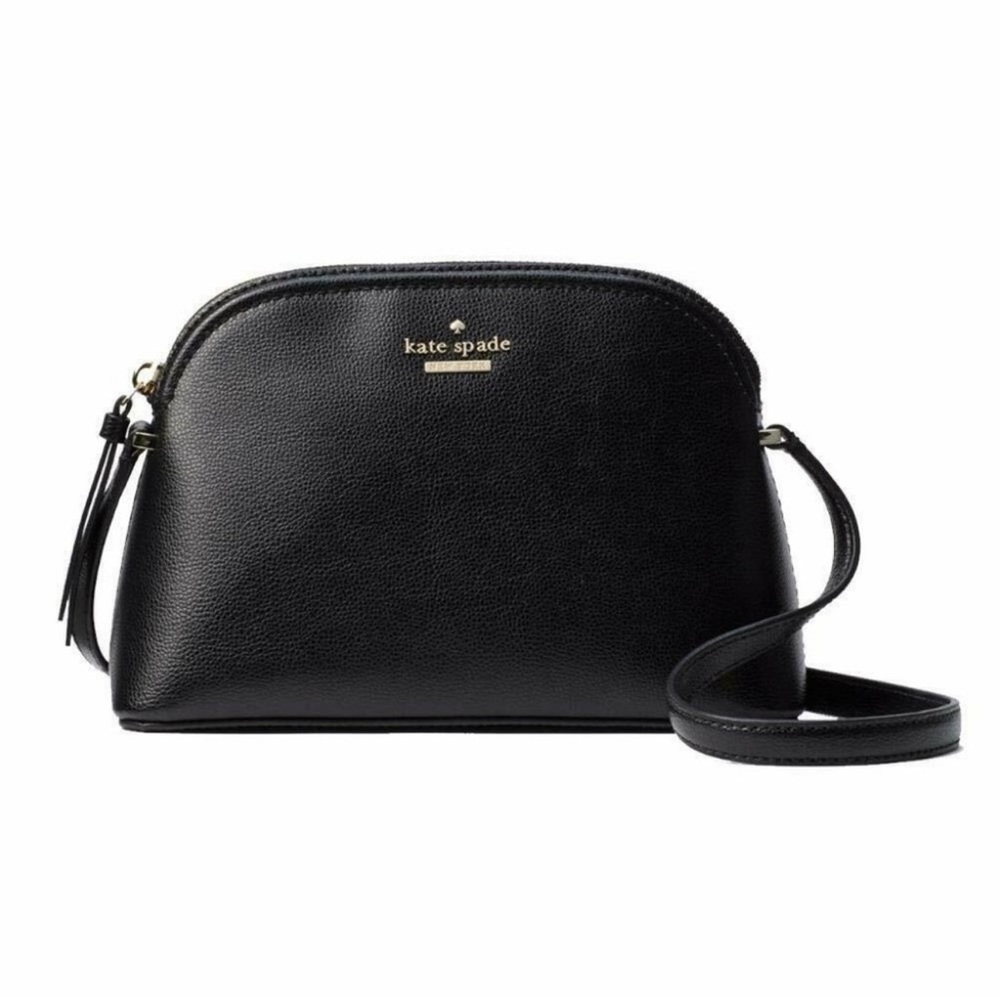 🖤Kate Spade Black Caviar Leather Peggy Patterson Drive Crossbody Handbag